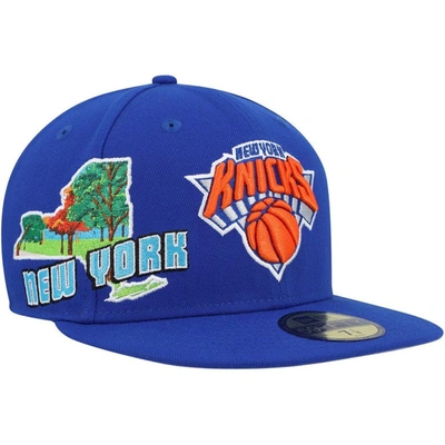 New Era Blue New York Knicks Stateview 59fifty Fitted Hat