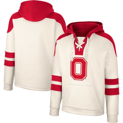Colosseum Cream Ohio State Buckeyes Lace-up 4.0 Vintage Pullover Hoodie
