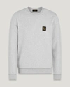 Belstaff Sweatshirt With Logo Patch In Old Silver Heather