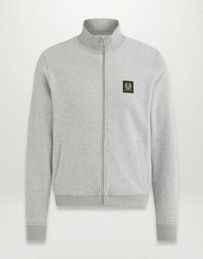 Belstaff Full Zip Sweatshirt In Old Silver Heather