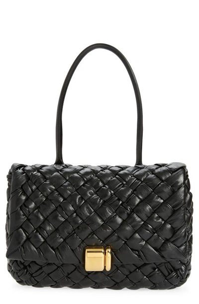 Bottega Veneta Small Intrecciato Padded Leather Shoulder Bag In Black