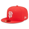 NEW ERA NEW ERA RED SAN FRANCISCO GIANTS LAVA HIGHLIGHTER LOGO 59FIFTY FITTED HAT
