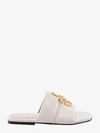 Jw Anderson Anchor Logo Leather Slides In Beige