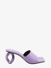 Jw Anderson Leather Chain-heel Slide Sandals In Purple