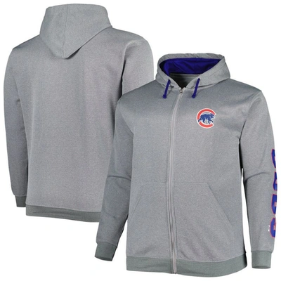 Profile Men's  Ash Chicago Cubs Big And Tall Pullover Hoodie