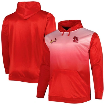 Profile Red St. Louis Cardinals Fade Sublimated Fleece Pullover Hoodie