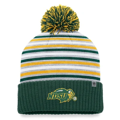 TOP OF THE WORLD TOP OF THE WORLD GREEN NDSU BISON DASH CUFFED KNIT HAT WITH POM