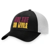 Top Of The World Men's  Black, White Arizona State Sun Devils Stockpile Trucker Snapback Hat In Black