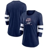 Fanatics Branded Heather Navy Colorado Avalanche Line Shift Tri-blend Three-quarter Sleeve T-shirt In Heather Navy