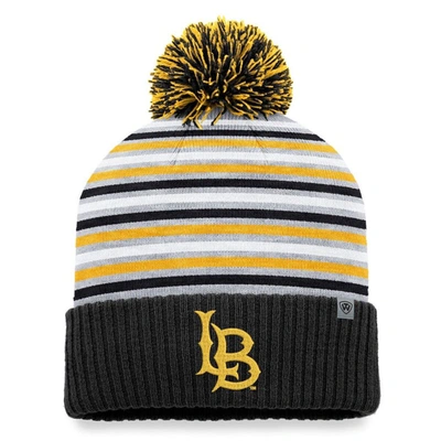 TOP OF THE WORLD TOP OF THE WORLD BLACK CAL STATE LONG BEACH THE BEACH DASH CUFFED KNIT HAT WITH POM