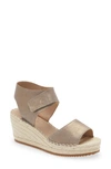 Eileen Fisher Weslia Metallic Wedge Espadrille Sandals In Platinum