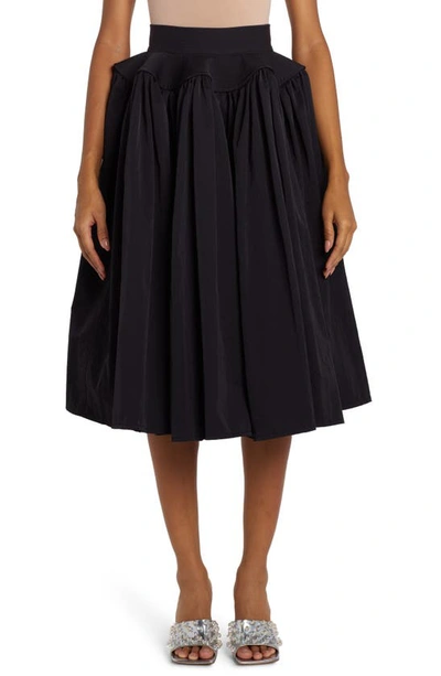 Bottega Veneta Wool A-line Midi Skirt - Women's - Cotton/wool In Black