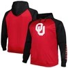 Profile Men's Crimson Oklahoma Sooners Big And Tall Raglan Fleece Pullover Hoodie In Crimson