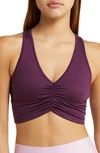 Alo Yoga Wild Thing Racerback Bra In Dark Plum
