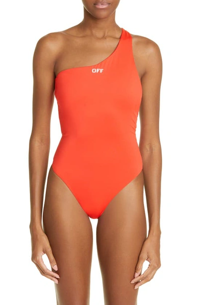Off-white Red Printed One-piece Swimsuit