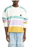 Isabel Marant Striped Logo Sweatshirt In Multicolour
