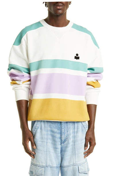 Isabel Marant Striped Logo Sweatshirt In Multicolour
