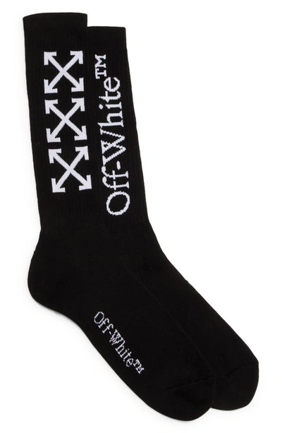 Off-white Black Logo Socks In Black / White