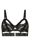 Hunkemoller Occult Underwire Longline Bra In Caviar