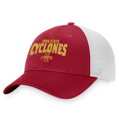 Top Of The World Cardinal Iowa State Cyclones Breakout Trucker Snapback Hat In Cardinal,white