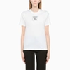 BURBERRY WHITE T-SHIRT WITH LOGO PATCH