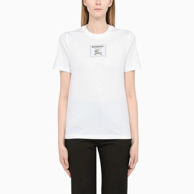 Burberry Logo Patch Crewneck T In White