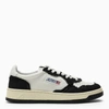 Autry Sneakers In Black And White Leather And Canvas In Black