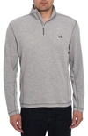 Robert Graham Polaris Embroidered Skull Quarter Zip Pullover In Grey