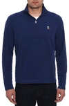 Robert Graham Polaris Embroidered Skull Quarter Zip Pullover In Navy