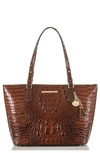 Brahmin Medium Asher Melbourne Embossed Leather Tote In Pecan