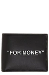 OFF-WHITE QUOTE LEATHER BIFOLD WALLET