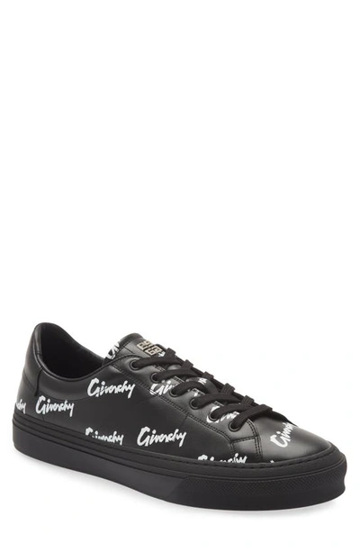 Givenchy City Sport Logo-print Leather Sneakers In Black