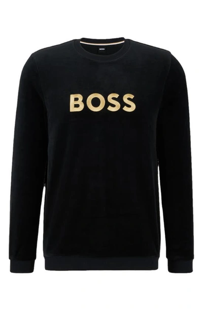 HUGO BOSS VELOUR CREWNECK SWEATSHIRT