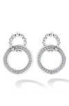 Lagos Sterling Silver Caviar Spark Diamond Interlocking Circle Drop Earrings In Silver/diamond