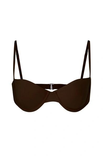 Anemos The Balconette Underwire Bikini Top In Espresso