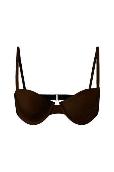 Anemos The Brigitte Underwire Bikini Top In Espresso