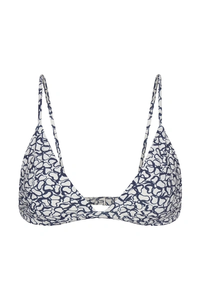 Anemos The Classic Triangle Bikini Top In Infinity Floral Print In Blue Infinity Floral