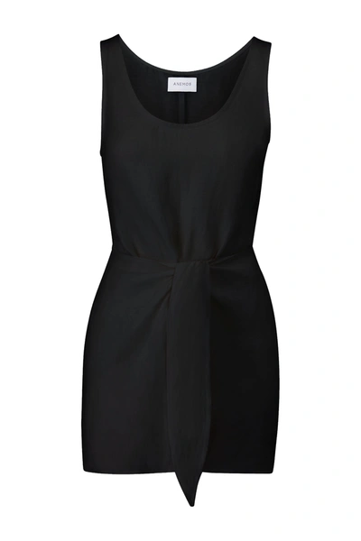 Anemos The D.k. Mini Dress In Linen Cupro In Black