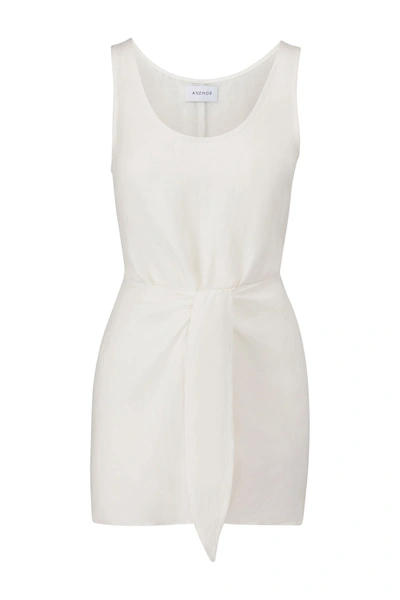 Anemos The D.k. Mini Dress In Linen Cupro In White