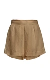 Anemos The High-waist Short Short In Linen Cupro In Sandstone