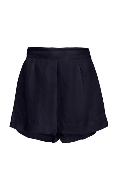 Anemos The High-waist Short Short In Linen Cupro In Navy