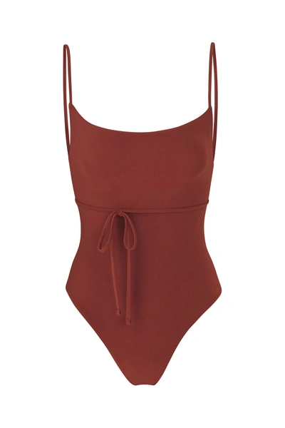 Anemos K.m. Tie One Piece Swimsuit In Umber