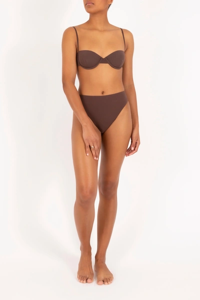 Anemos The Midi High-cut Bikini Bottom In Moka