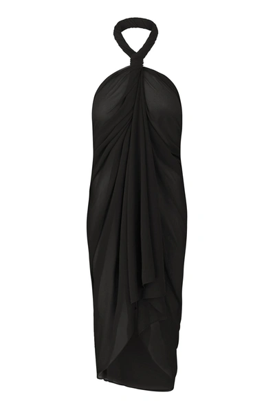 Anemos The Pareo In Sheer Eco-chiffon In Black