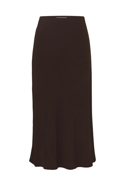 Anemos The Rey Bias-cut Skirt In Stretch Cupro In Espresso