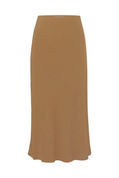 Anemos The Rey Bias-cut Skirt In Stretch Cupro In Sandstone