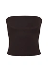 Anemos Ritts Strapless Top In Stretch Cupro In Espresso