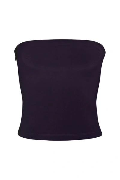 Anemos The Ritts Strapless Top In Stretch Cupro In Navy