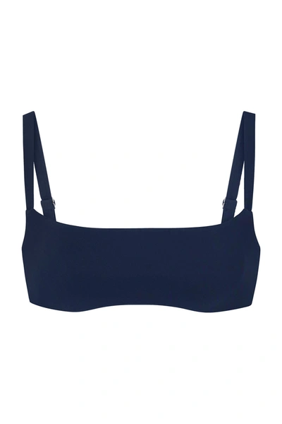 Anemos The Square Neck Bikini Top In Navy