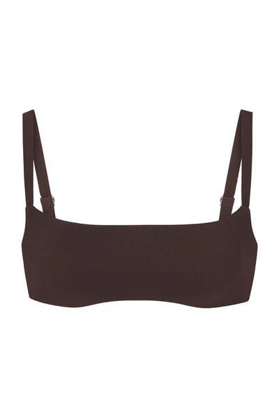 Anemos The Square Neck Bikini Top In Espresso